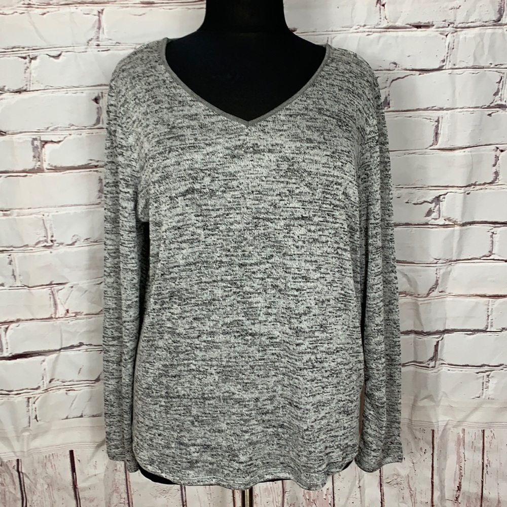 Long Sleeve V neck twofer with racer back neck top sz 18/20